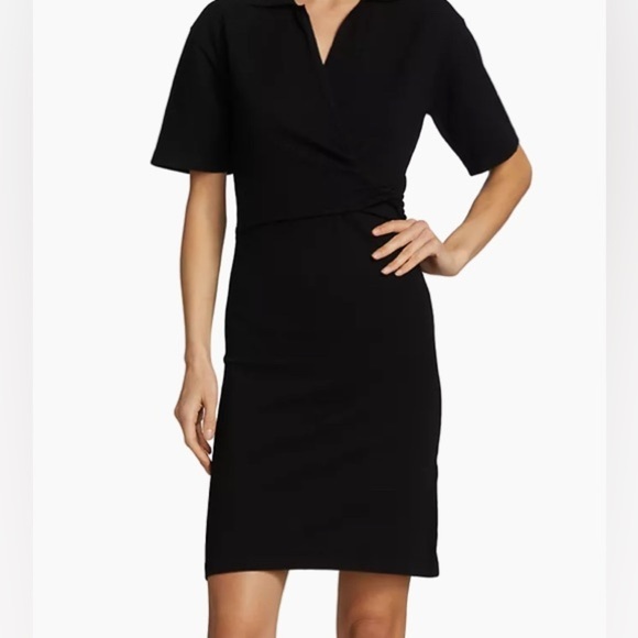 NWT Derek Lam 10 Crosby Raylen Twist Short-Sleeve Black Dress (Medium) - Picture 1 of 13